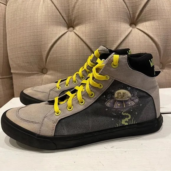 Rick And Morty Ground Up High Top Sneakers Shoes Space Hot Topic Men Size 9