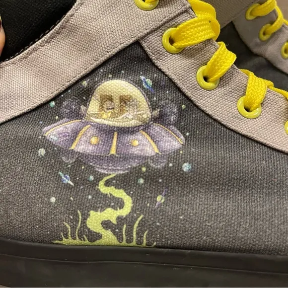 Rick And Morty Ground Up High Top Sneakers Shoes Space Hot Topic Men Size 9