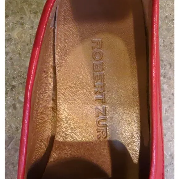 ROBERT ZUR PETRA French Red True Glove Leather Driving Shoes Women's Size 7