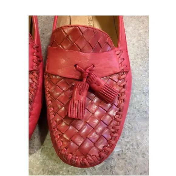 ROBERT ZUR PETRA French Red True Glove Leather Driving Shoes Women's Size 7