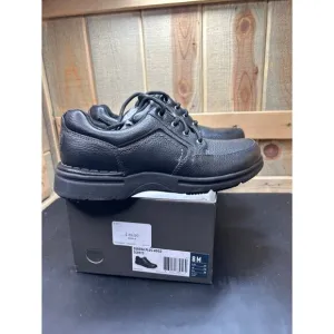 Rockport Mens Eureka Plus MDGD Black Leather Shoes Size 8M Slip Resistant Sole