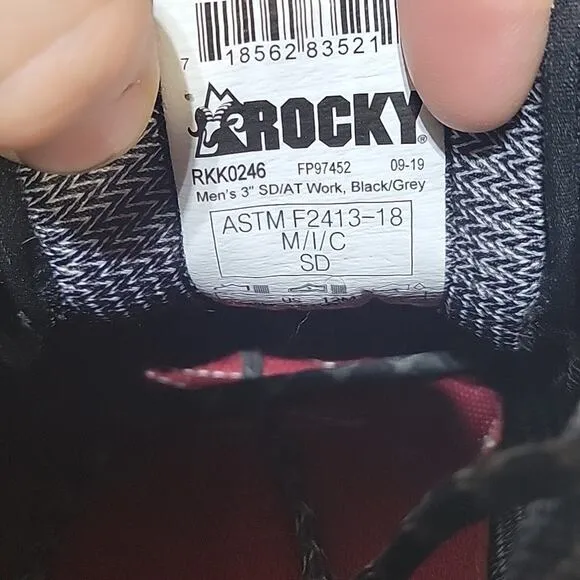 Rocky Men's 3&quot; SD/AT Work Shoes Compositie Toe Black/Grey Size 12