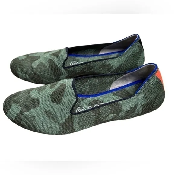Rothy’s Green Camo Round Toe Flats—Best!  Excellent Condition!!  Size 7 Comfort