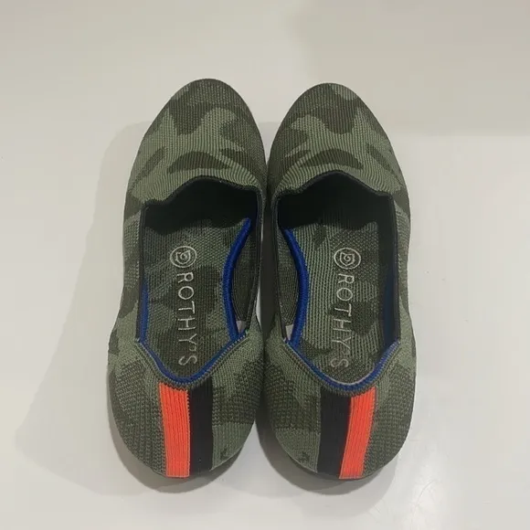 Rothy’s Green Camo Round Toe Flats—Best!  Excellent Condition!!  Size 7 Comfort