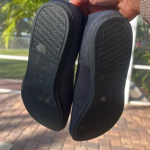 ROTHY’S Retired Lounge Loafer Navy Heather Slip On Flat Comfortable Shoe 8 EUC