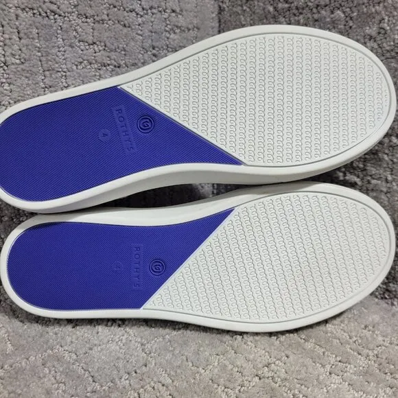 Rothy's The Kid White Rainbow Knit Slip On Sneaker Shoes Big Girl's Size 4 US