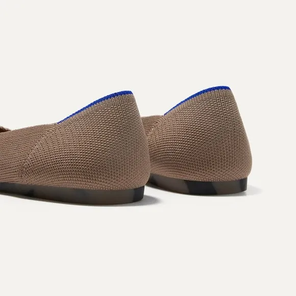 Rothy's The Point Ballet Flat Slip-On Comfortable Portobello Tan Size 8 NWOT