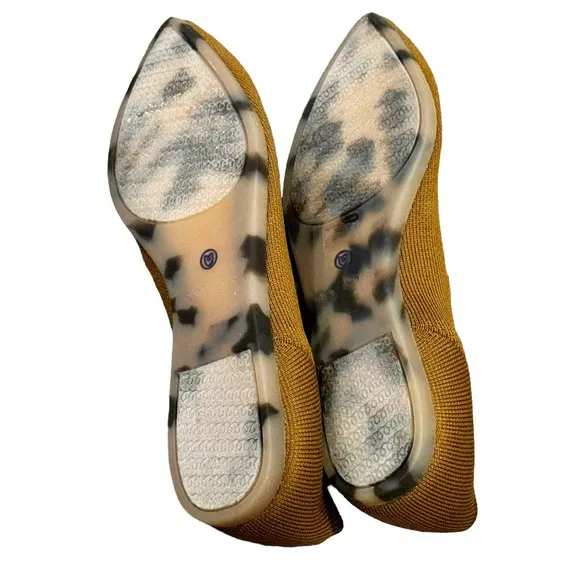 Rothy's The Point Ballet Flat Slip-On Comfortable Portobello Tan Size 8 NWOT