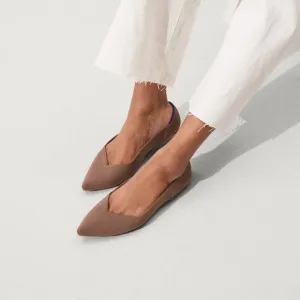 Rothy's The Point Ballet Flat Slip-On Comfortable Portobello Tan Size 8 NWOT