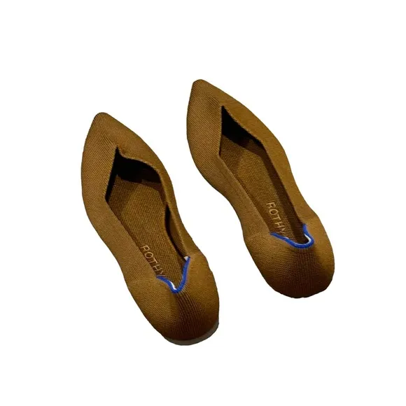 Rothy's The Point Ballet Flat Slip-On Comfortable Portobello Tan Size 8 NWOT