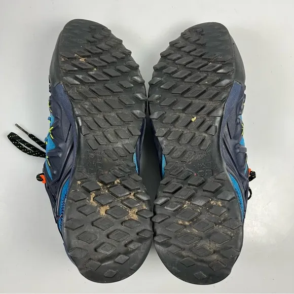Salewa MS Wildfire Edge Blue Fluo Green Hiking Trail Shoes Mens Size 7.5 Low Top