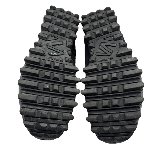 SALOMON Contagrip CX 'Snow Clog' Black Suede Slip-On Winter Shoes Size 10.5M VTG