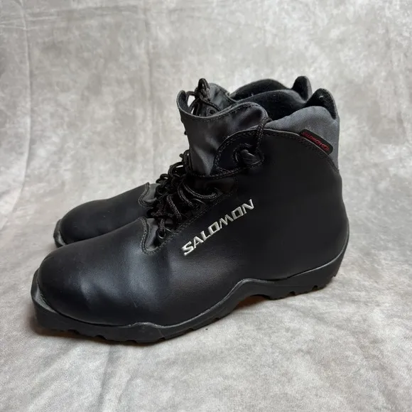 SALOMON CROSS COUNTRY SKI BOOTS SNS PROFIL MENS 9 BLACK