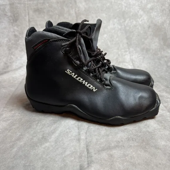 SALOMON CROSS COUNTRY SKI BOOTS SNS PROFIL MENS 9 BLACK