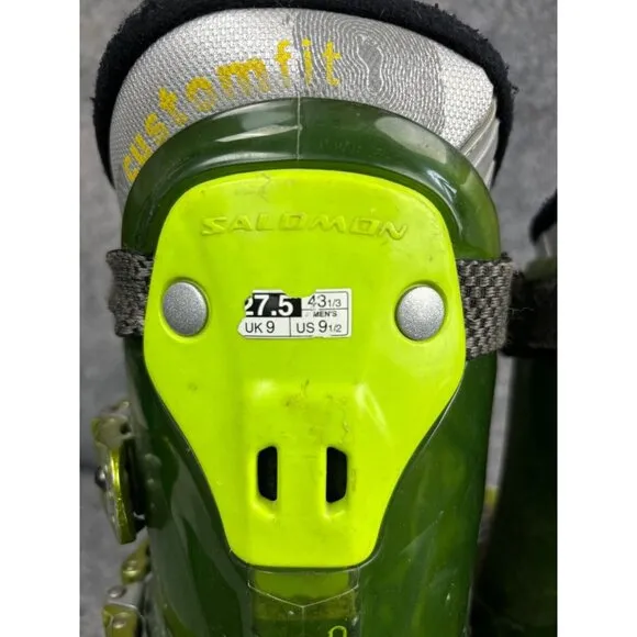 Salomon FOIL 1080 Ski Boots Men's 9.5 Green Teneighty Freeride/Park/Downhill
