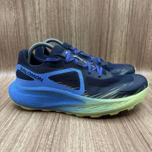 Salomon Glide Max TR Mens 9 Shoes Granada Sky Dark Sapphire Lime Trail Hiking