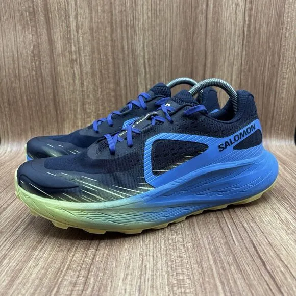Salomon Glide Max TR Mens 9 Shoes Granada Sky Dark Sapphire Lime Trail Hiking