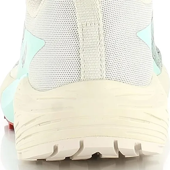 Salomon Green and Cream Sense Ride 5 Trail Shoes