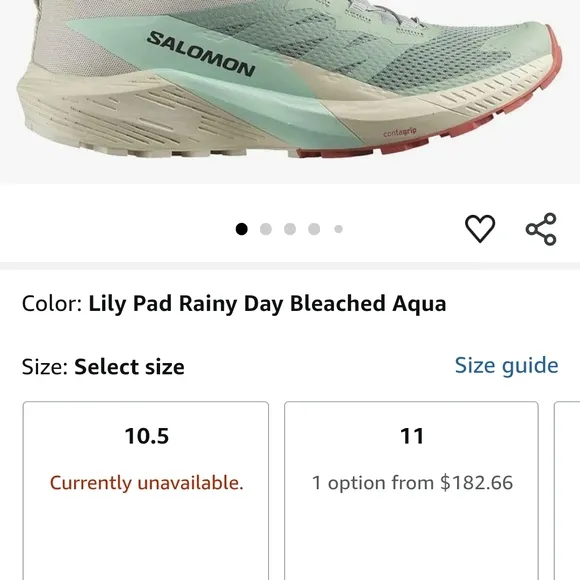 Salomon Green and Cream Sense Ride 5 Trail Shoes