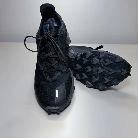 Salomon Mens 7 Alphacross Goretex Trail Running Black Trainer Shoes