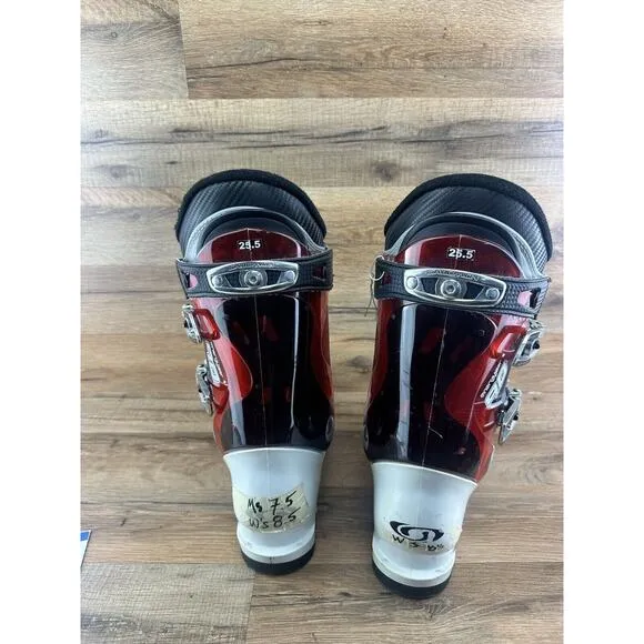 Salomon Mission RS7 ski boots black and red men's size 25 Men’s 7.5|Wo’s…