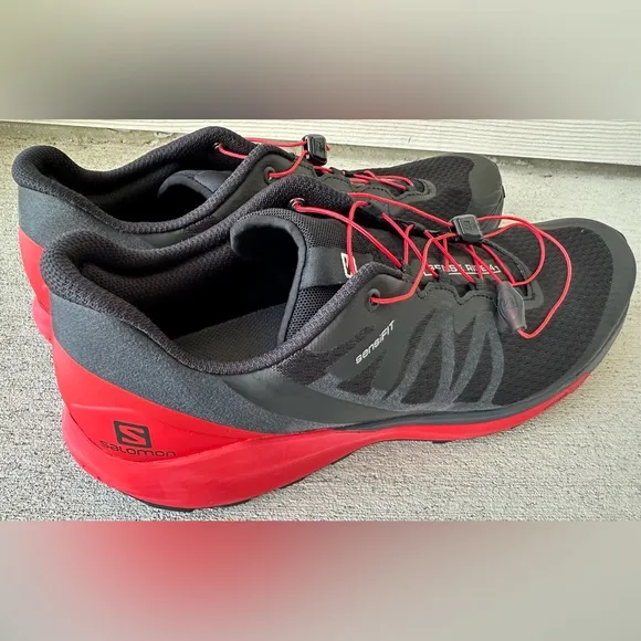 Salomon Sense Ride 4 Ortholite Black Red Trail Running Shoes Men’s Size 13 VGC