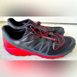 Salomon Sense Ride 4 Ortholite Black Red Trail Running Shoes Men’s Size 13 VGC