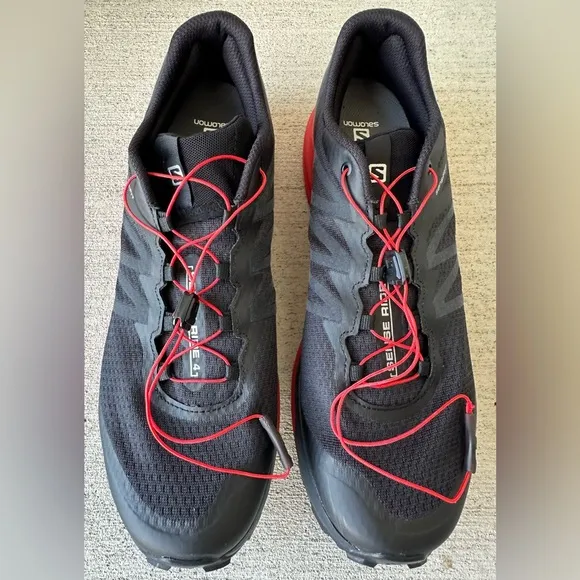Salomon Sense Ride 4 Ortholite Black Red Trail Running Shoes Men’s Size 13 VGC