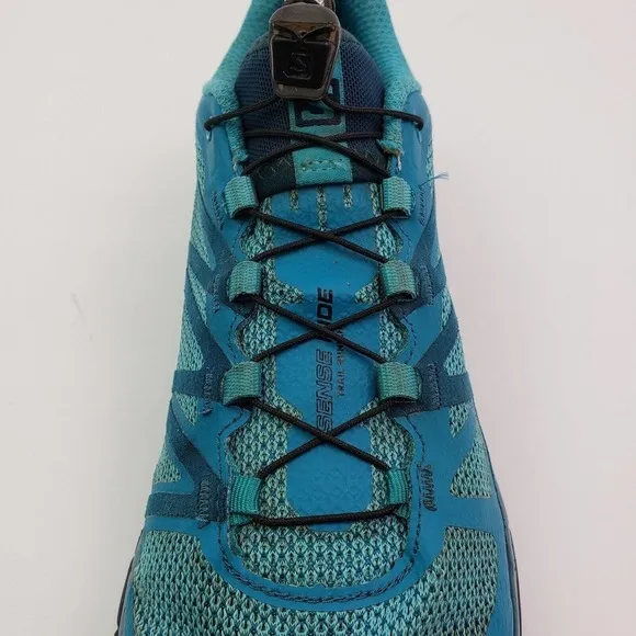 Salomon Sense Ride Womens Size 10 Turquoise Trail Running Sneaker Shoes 398477