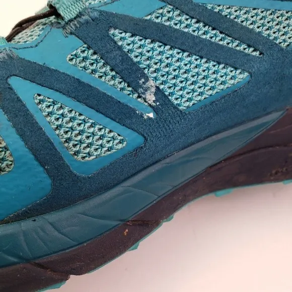 Salomon Sense Ride Womens Size 10 Turquoise Trail Running Sneaker Shoes 398477