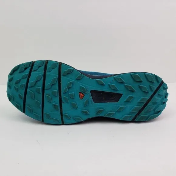 Salomon Sense Ride Womens Size 10 Turquoise Trail Running Sneaker Shoes 398477