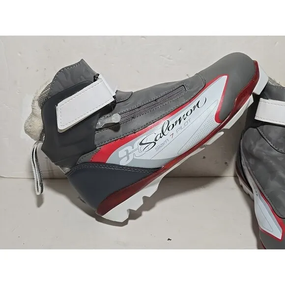 Salomon Slam 7 Pilot SNS Gray Cross Country Ski Boots Women's Size US 7.5