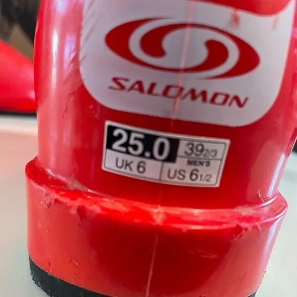 Salomon Sport Performa T3 Red Ski Boots Mens US Size 6.5