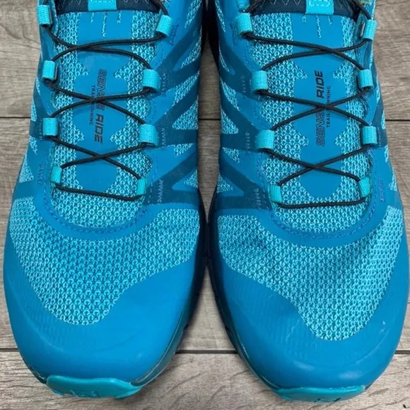 Salomon Vibe Sense Ride 2 Trail Womens Running Blue Shoes Sneakers Size 11