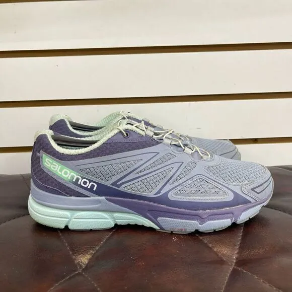 Salomon X Scream 3D Womens Trail Running Shoe Gray Blue Size 9.5