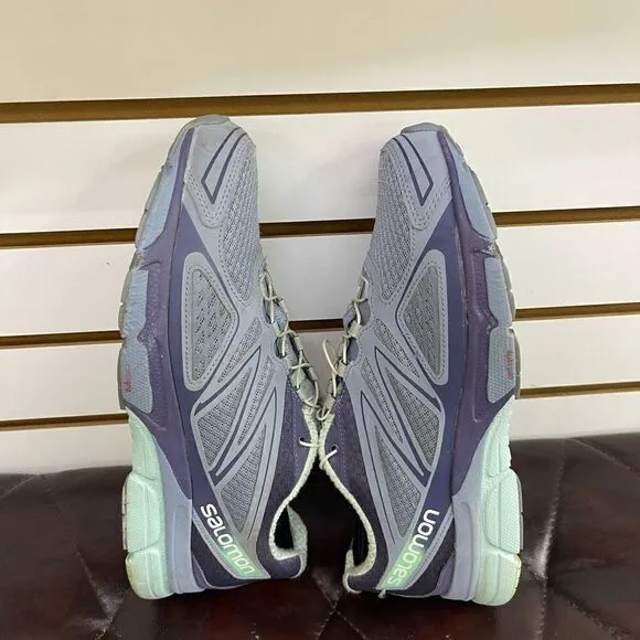Salomon X Scream 3D Womens Trail Running Shoe Gray Blue Size 9.5