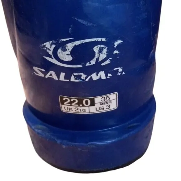 Salomon Youth Ski Boots 22.0 US 3 Blue Adjustable Buckles Blue Boot Carrier