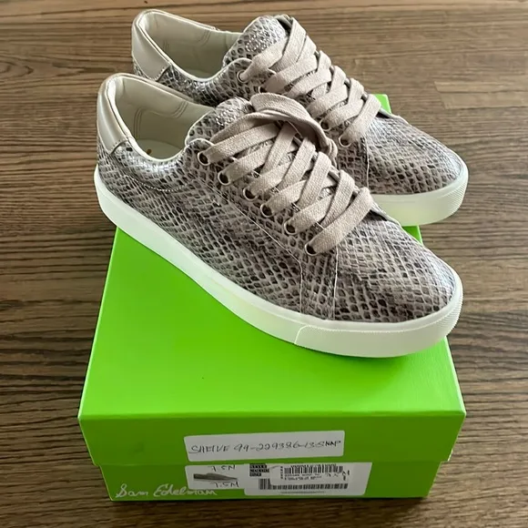 Sam Edelman snake print sneaker lace up shoes NWT