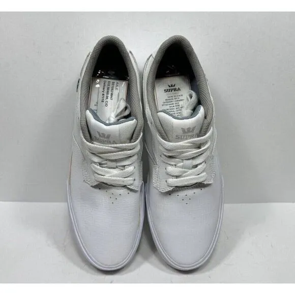 SAMPLE Supra Axle Men's Size 9 White Leather Skate Sneaker Shoes S01092