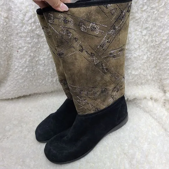 Santana‎ Canada Waterproof Embroidered Fur Lined Pull-on Winter Boots size 9.5