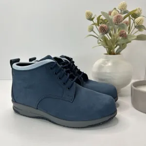 SAS Gretchen Slip-Resistant Lace-Up Ankle Boot Leather Navy Blue Women's US 8 WW