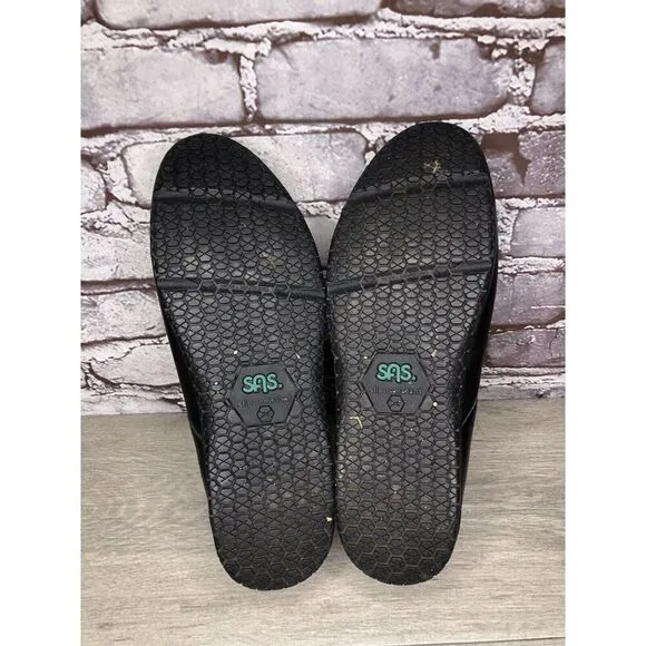 SAS Tripad Comfort Black Leather MaryJane Strap Slip Resistant Shoes Women Sz 9M