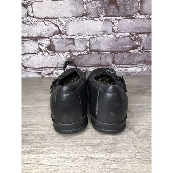 SAS Tripad Comfort Black Leather MaryJane Strap Slip Resistant Shoes Women Sz 9M