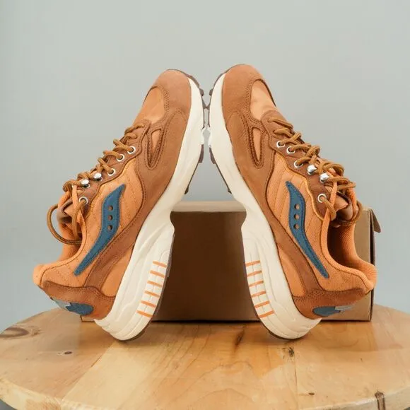 Saucony 3D Grid Hurricane Endless Knot Men's Size 8 Shoes Brown Low Top Sneakers
