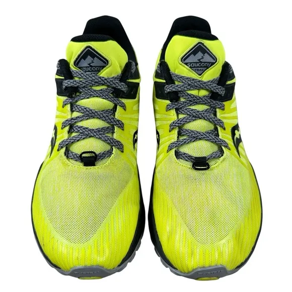 Saucony Men's Sz 10.5 M Mad River TR 2 Trail Running Shoes Volt Yellow S20582-35