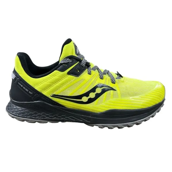 Saucony Men's Sz 10.5 M Mad River TR 2 Trail Running Shoes Volt Yellow S20582-35