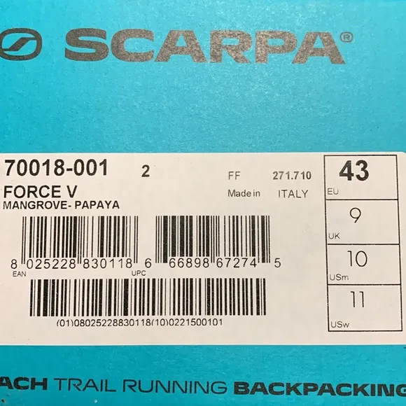 Scarpa Force V Climbing Shoes in Black and Orange