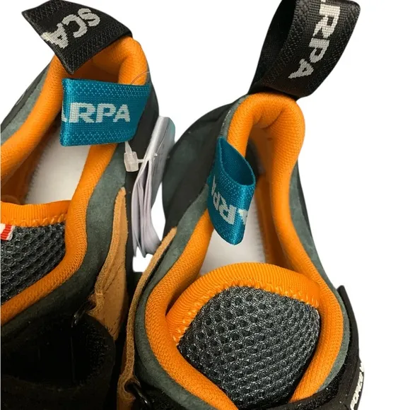 Scarpa Force V Climbing Shoes in Black and Orange