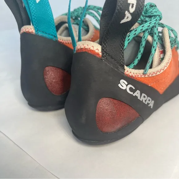 Scarpa Helix Rock Climbing Shoes Hiking Vibram Soles XS Edge Orange Women 6