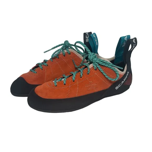 Scarpa Helix Rock Climbing Shoes Hiking Vibram Soles XS Edge Orange Women 6